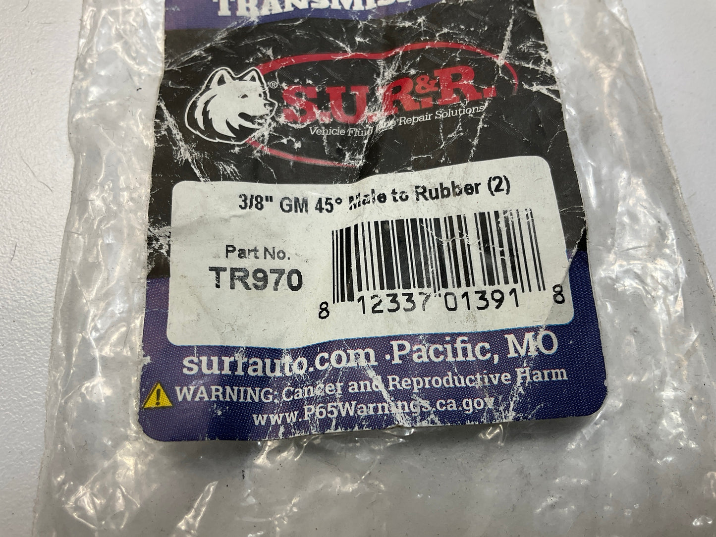 (2) SUR-R TR970 3/8'' GM 45° Male To Rubber Transmission Line Adapter Fittings