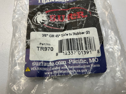 (2) SUR-R TR970 3/8'' GM 45° Male To Rubber Transmission Line Adapter Fittings