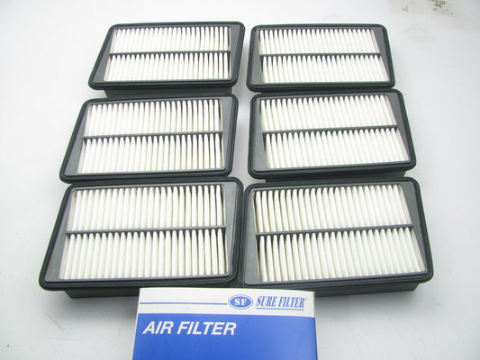 (6) Sure Filter SFA-5435 Air Filters For 2003-2006 Wrangler, 02-05 Liberty 2.4L