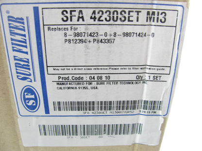 Sure Filter SFA4230SET Air Filter Set Replaces 8-98071423-0 + 8-98071424-0