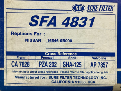 Sure Filter SFA4831 Engine Air Filter