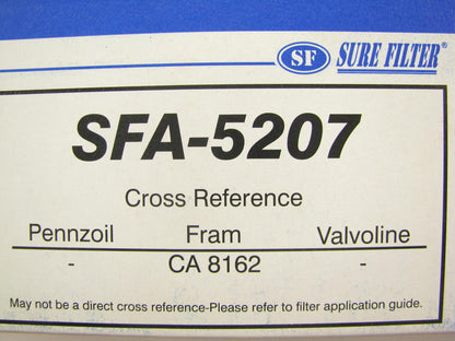 (5) Sure Filter SFA5207 Air Filter For 1997-2001 Hyundai Tiburon 1.8L 2.0L