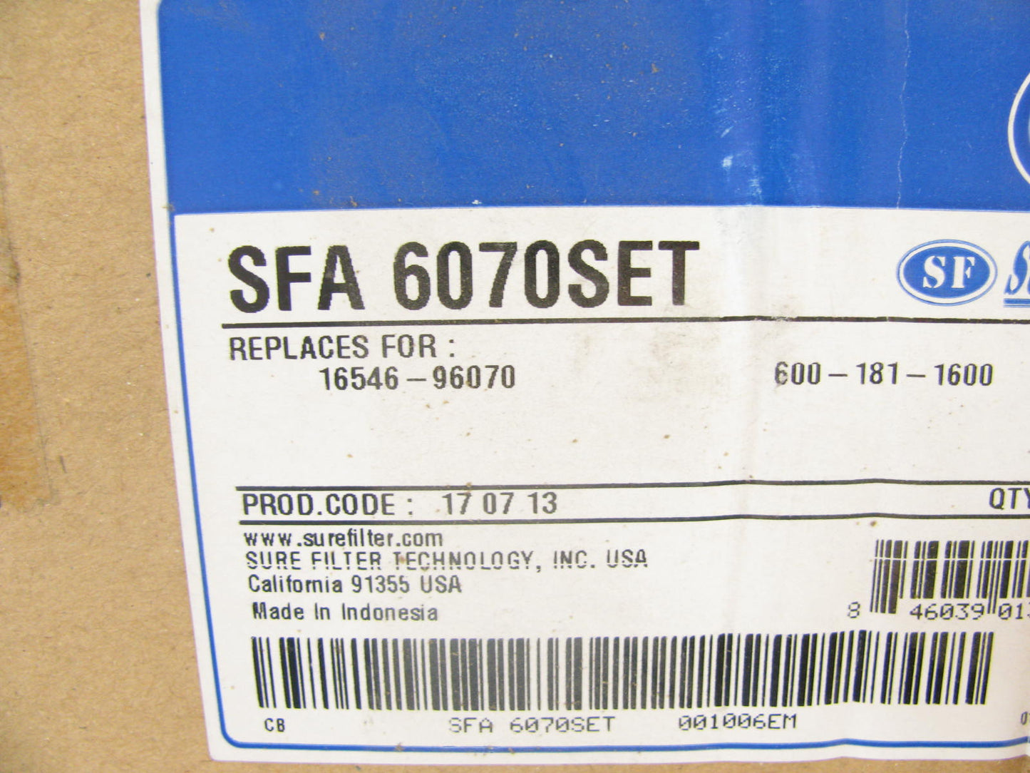 Sure Filter SFA6070 Engine Air Filter Set For Komatsu, Hitachi, Isuzu Equipment