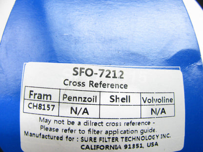 (2) Sure Filter SFO-7212 Engine Oil Filter