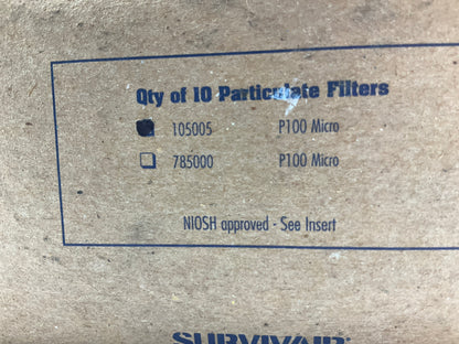 Survivair 105005 P100 Micro Filters S Series Cartridge Filter For Half Mask