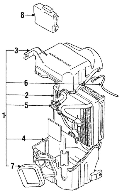 NOS - OEM 9540060B90 A/C Evaporator Assembly For 1989-1994 Suzuki Swift