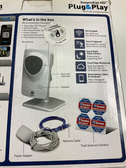 Swan HD720P Wi-Fi HD Security Camera, HD 720P, SwannEye HD Plug & Play