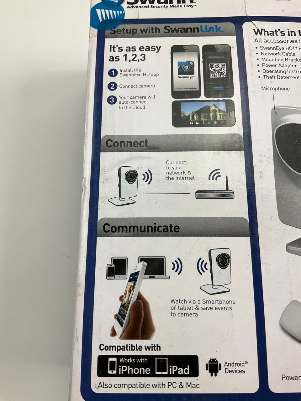 Swan HD720P Wi-Fi HD Security Camera, HD 720P, SwannEye HD Plug & Play