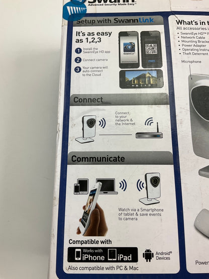 Swan HD720P Wi-Fi HD Security Camera, HD 720P, SwannEye HD Plug & Play