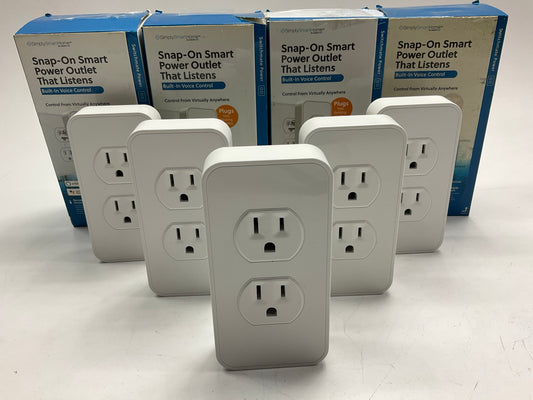 (5) PACK - Switchmate Snap On Dual Smart Power Outlet That Listens W/ 2 USB