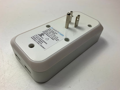 OPEN BOX - Smart Home Switchmate Dual Smart Power Outlet W/ 2 USB Ports, White