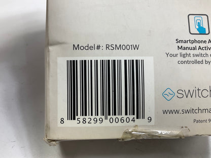 Switchmate RSM001W Snap-On Instant Smart Rocker Light Switch