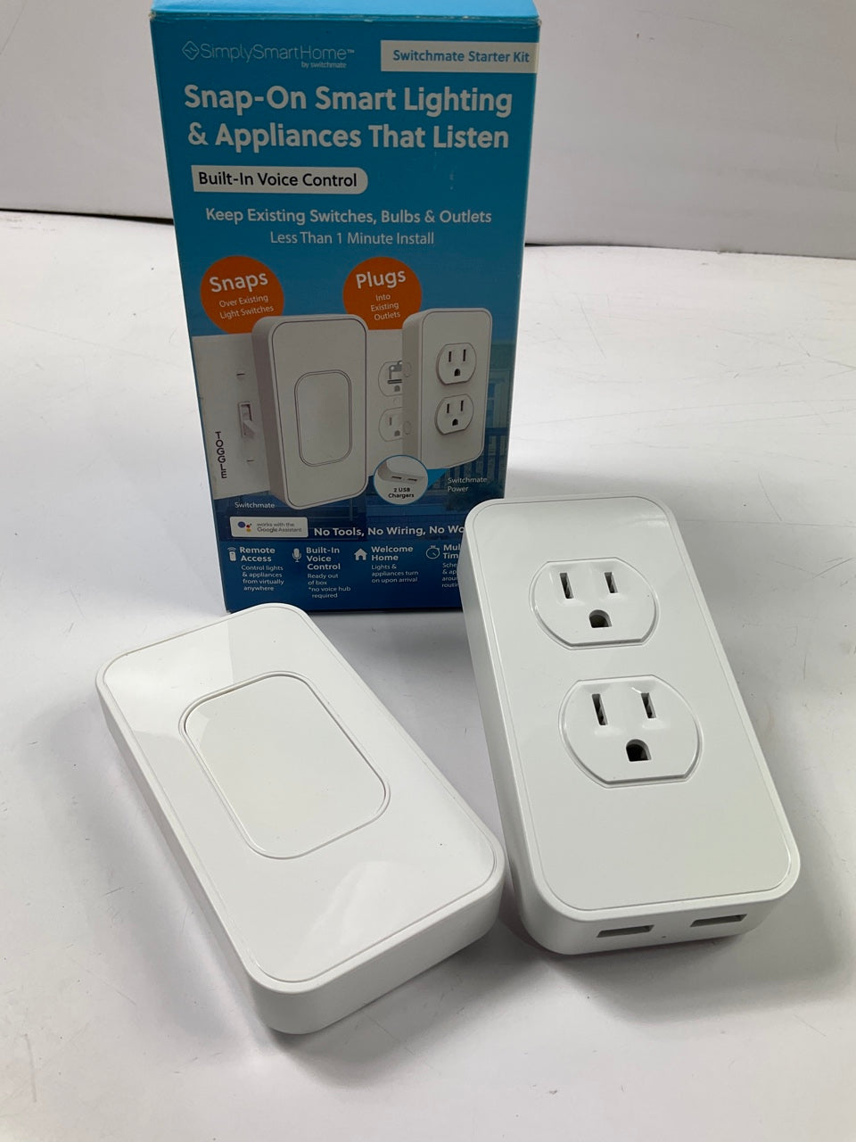 Switchmate SKLPPVT2 Instant Smart Home Starter Kit, Snap-on Toggle W/ Outlet