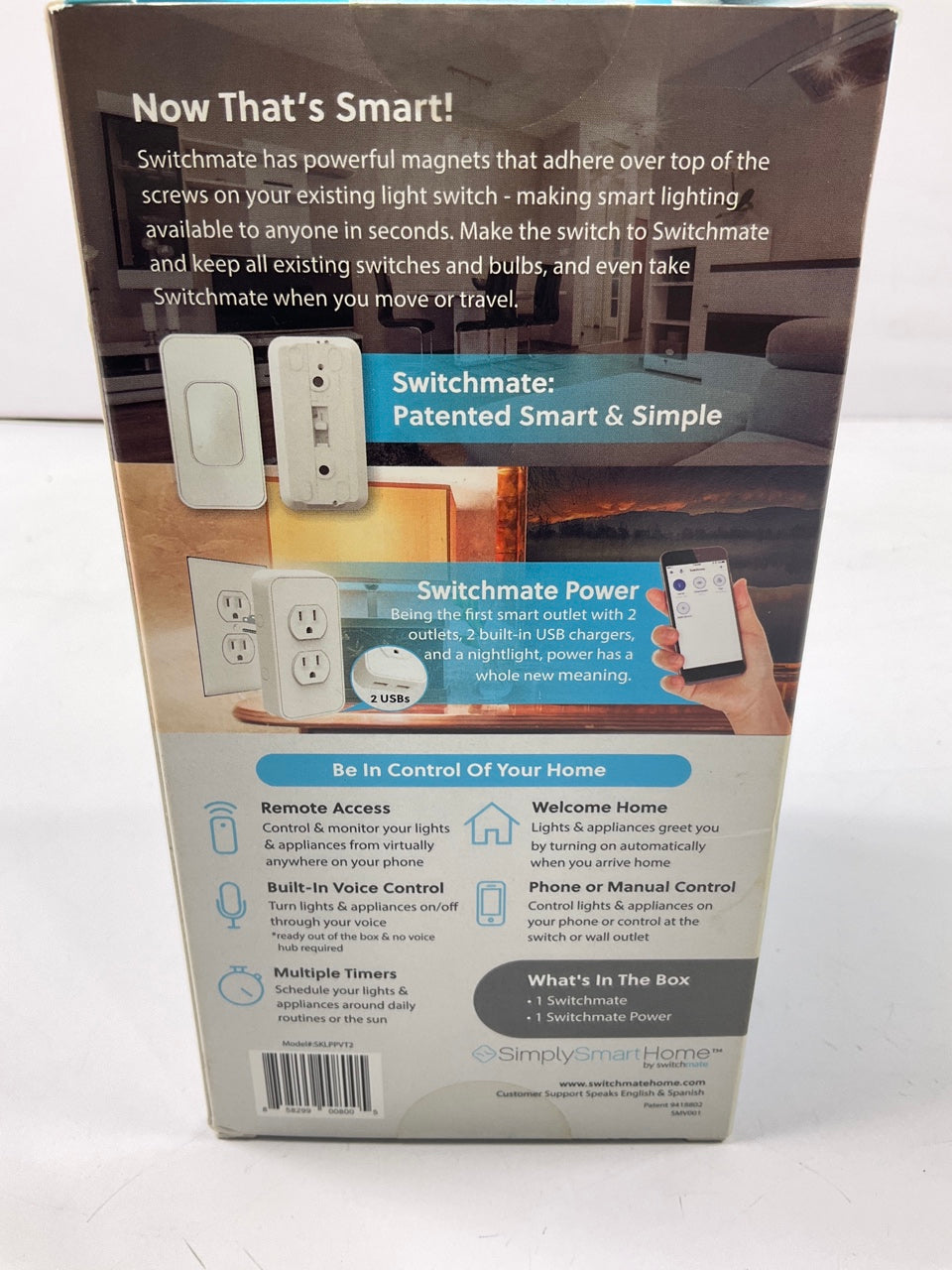 Switchmate SKLPPVT2 Instant Smart Home Starter Kit, Snap-on Toggle W/ Outlet Type 2