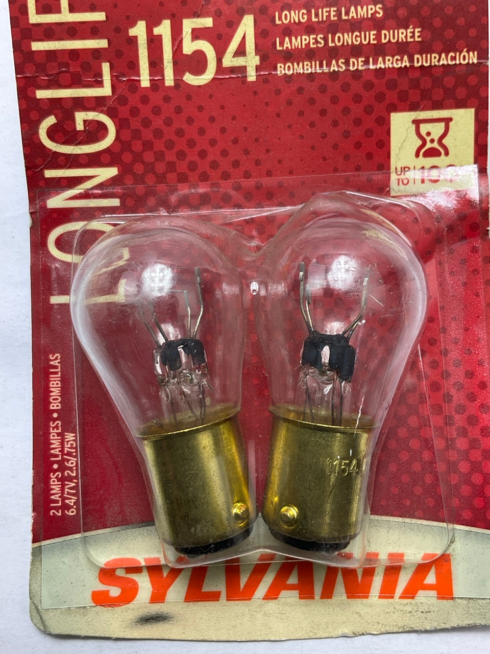 Sylvania 1154LL Longlife Turn Signal Lamp Light Bulbs, PAIR, 1154 6.4V 2.6W