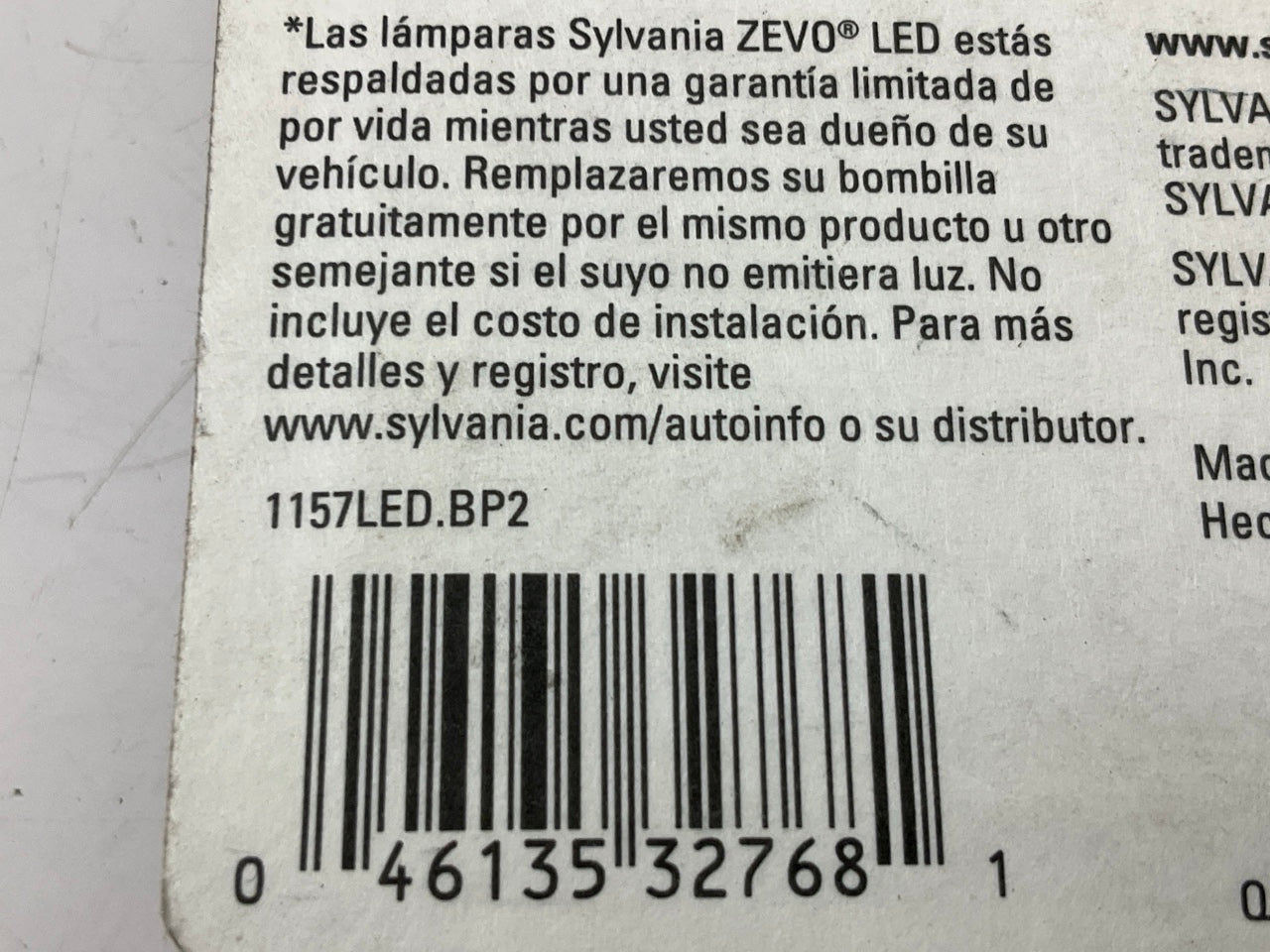 Sylvania 1157LEDBP2 Bright LED Back Up Lamp Light Bulbs, Pair, 1157 12.8V 1.7W