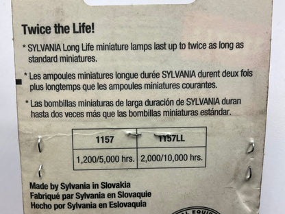(2) Sylvania 1157LLBP Longlife Turn Signal Light Lamp Light Bulbs #1157LL 12V