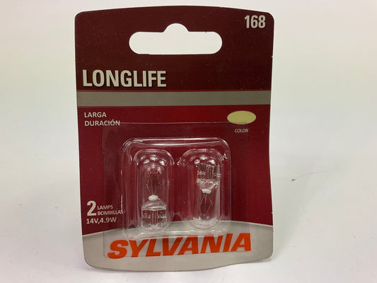 Sylvania 168LLBP2 Longlife License Plate Lamp Bulb Light  168, 4.9W - 2 Pack