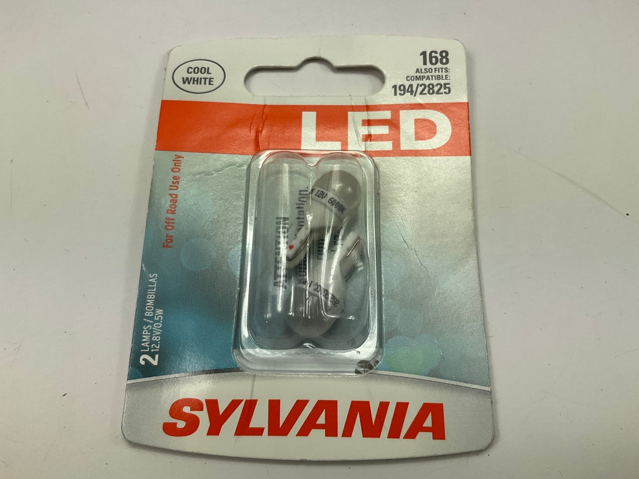 Sylvania 168SLBP2 LED Interior Light Bulbs 168, 194, 2825, 12.8V 0.5W