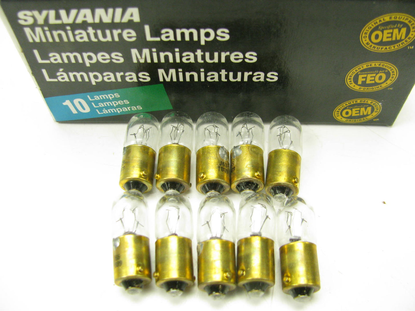 (10) Sylvania 1889 Instrument Gauge Panel Miniature Light Bulbs 12V T3-1/4 BA9S