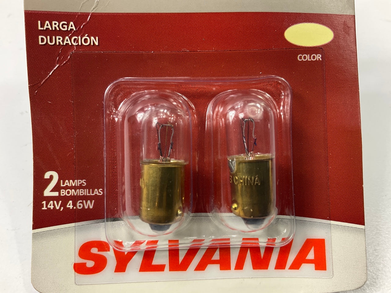 Sylvania 1893LLBP2 Longlife Display Lamp Light Bulbs, Pair, 1893 14V 4.6W