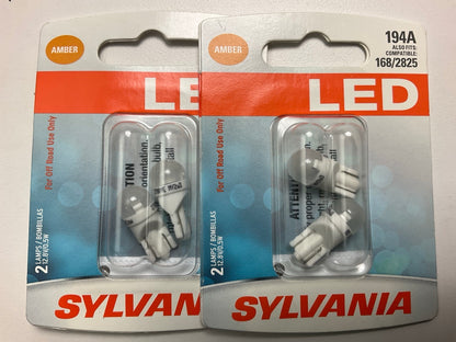 Sylvania 194A Side Marker Amber LED Lamp Light Bulb 194A 12.8V 0.5W - 4 Total