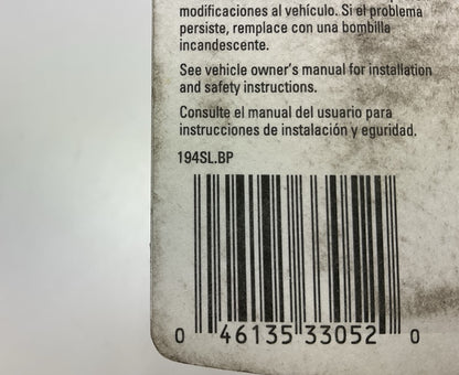 Sylvania 194SL.BP # 194 LED Light Bulb - Replaces # 168 / 2825 Light Bulb