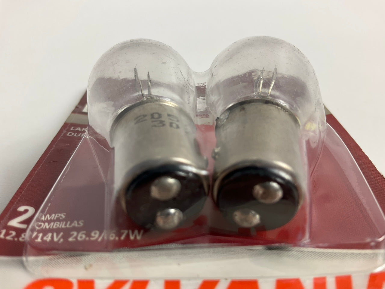 Sylvania 5027LLBP2 Longlife Turning Lamp Light Bulbs, Pair, 2057 12.8V 6.7W