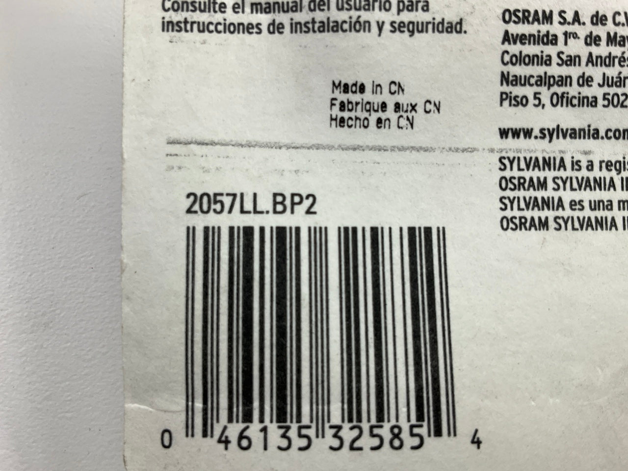 Sylvania 5027LLBP2 Longlife Turning Lamp Light Bulbs, Pair, 2057 12.8V 6.7W