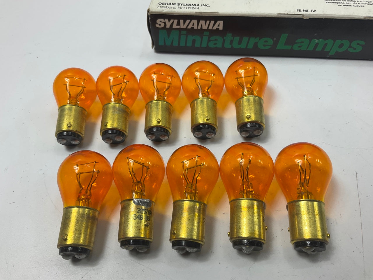 (10) Sylvania 2057NA Mini Turn Signal Lamp Amber Light Bulbs