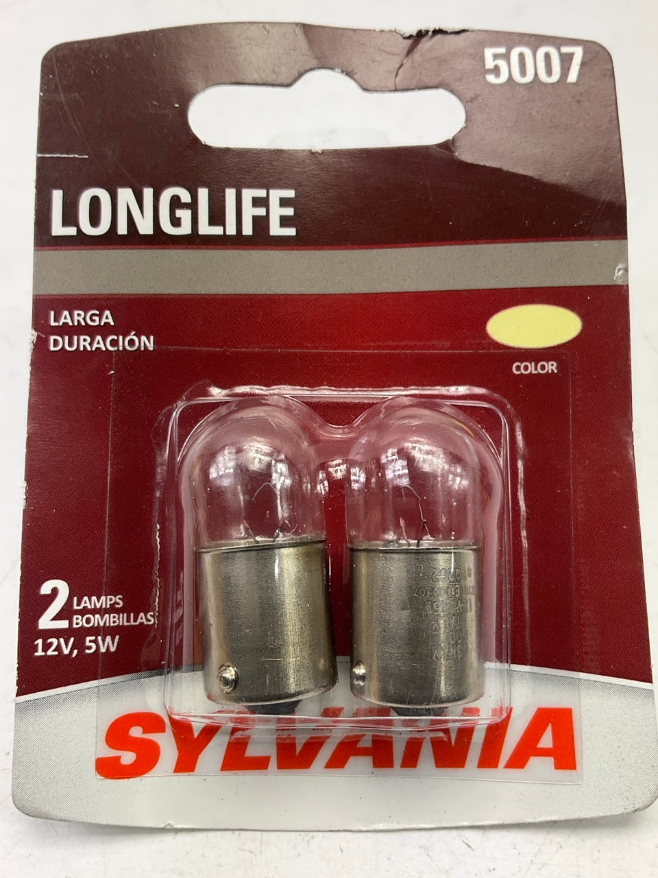 Sylvania 5007LLBP2 Longlife License Plate Lamp Light Bulb 5007 12V 5W