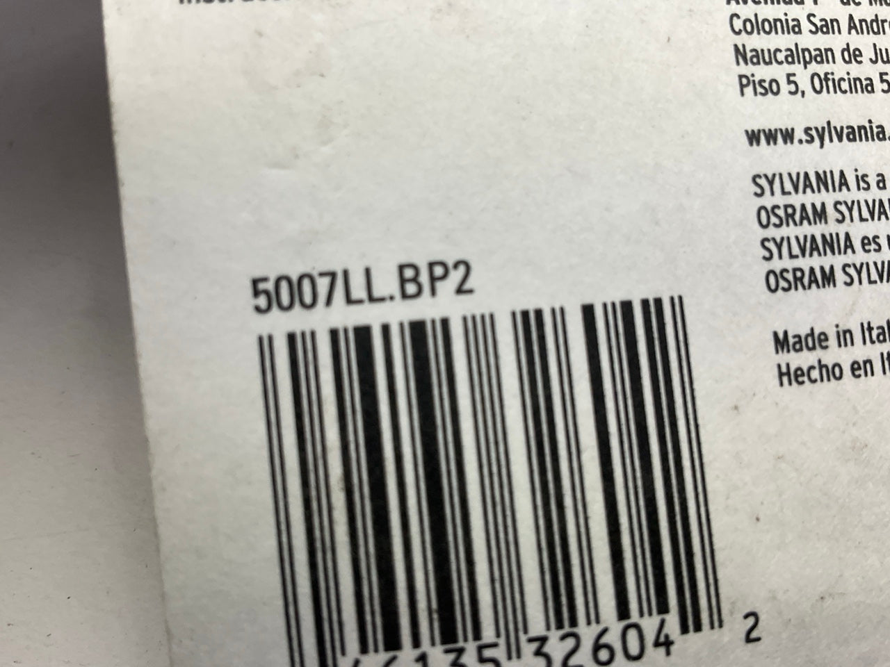 Sylvania 5007LLBP2 Longlife License Plate Lamp Light Bulb 5007 12V 5W