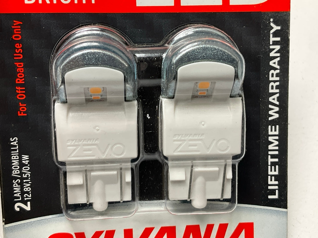 Sylvania 7443ALED Amber Turn Signal LED Light Lamp Bulbs Rear 7443 , 4 Total