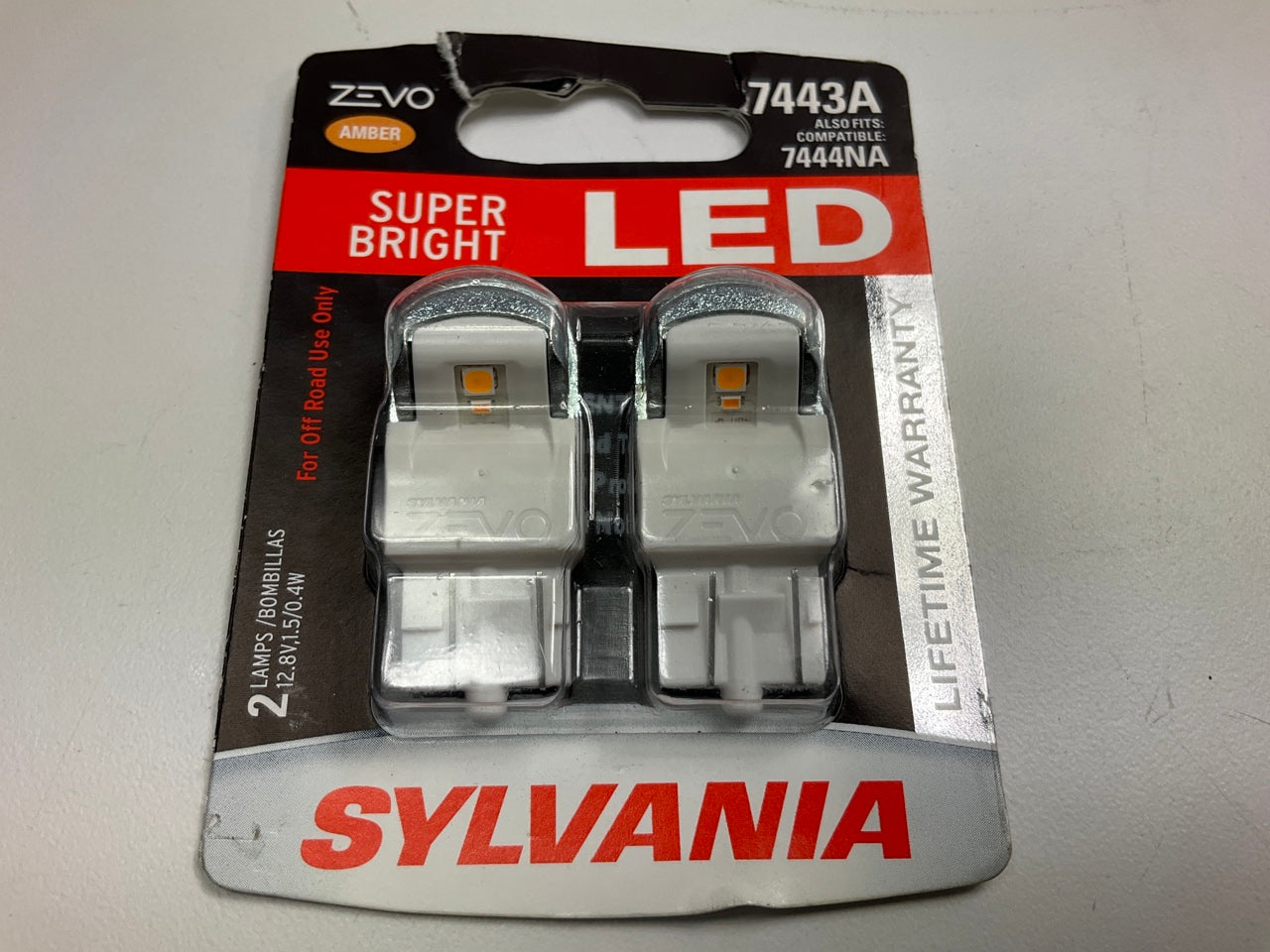 Sylvania 7443ALED Premium LED Light Bulbs 7443 Amber Two Bulbs Rear Turn Signal