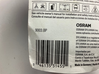 Sylvania 9003BP Basic Headlamp Headlight Light Bulb #9003, 12.8V 55W