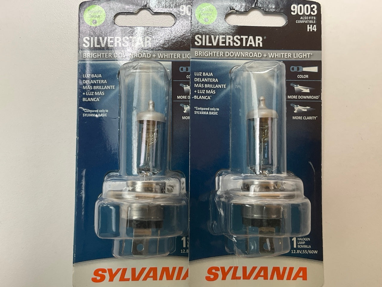 (2) Sylvania 9003STBP SilverStar Headlamp Headlight Lamp Light Bulb 9003