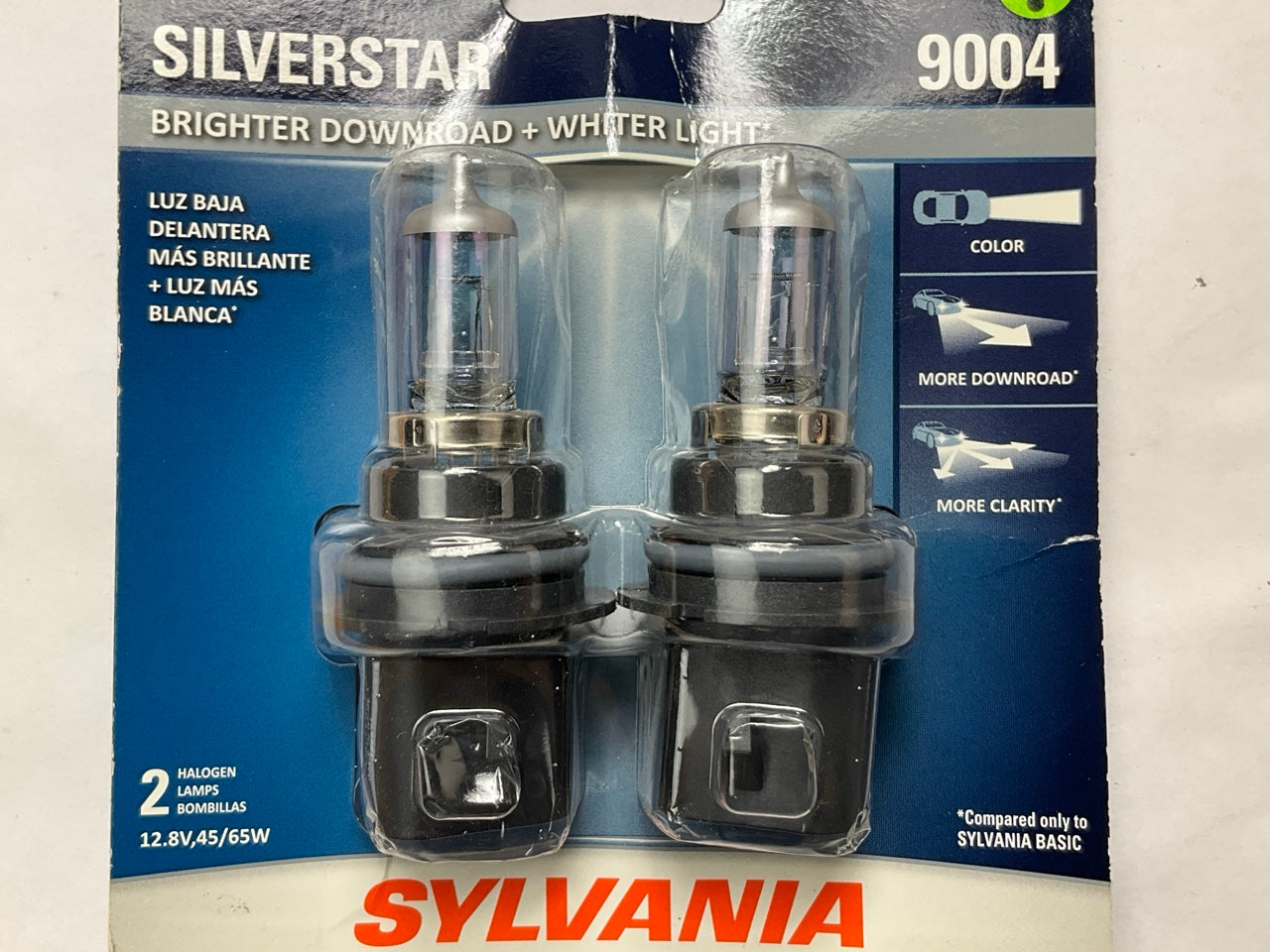 Sylvania 9004STBP2 Silverstar Headlight Lamp Light Bulbs 9004 12.8V 45W