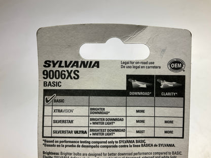(2) Sylvania 9006XSBP #9006 Basic Headlight Lamp Light Bulb 9006XS 12.8V 55W