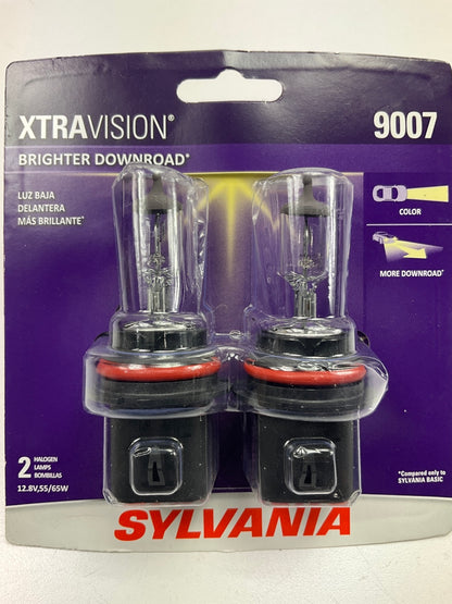 (2) Sylvania 9007XVBP2 XtraVision Headlamp Headlight Light Bulbs #9007 12.8V 55W