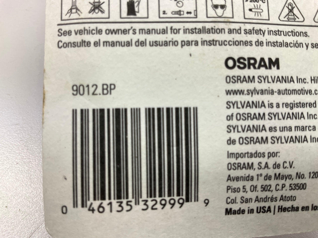 (2) Sylvania 9012BP Basic Halogen Headlamp Light Lamp Bulb 12V 55W HIR2