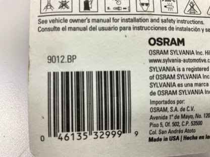 (2) Sylvania 9012BP Basic Halogen Headlamp Light Lamp Bulb 12V 55W HIR2