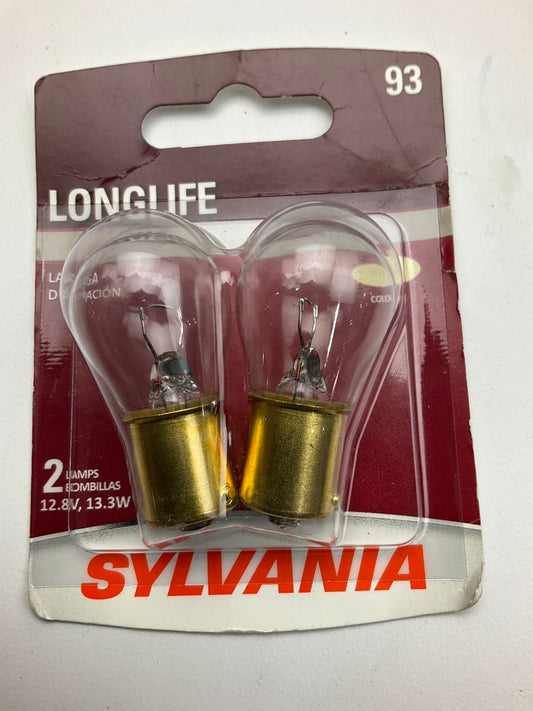 (2) Sylvania 93LLBP2 Longlife Turn Signal Lamp Light Bulbs #93, 12.8V 13.3W