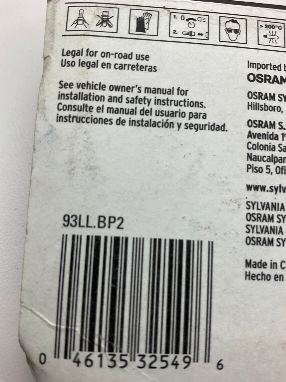 (2) Sylvania 93LLBP2 Longlife Turn Signal Lamp Light Bulbs #93, 12.8V 13.3W