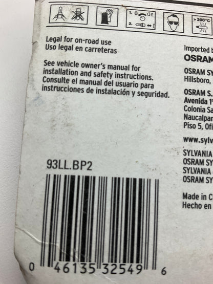 (2) Sylvania 93LLBP2 Longlife Turn Signal Lamp Light Bulbs #93, 12.8V 13.3W