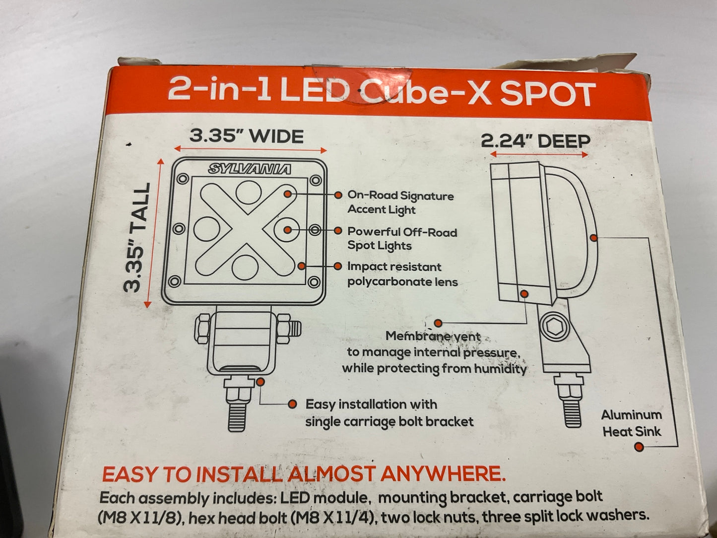 Sylvania CUBEXSPBX - 4'' Universal LED Cube-X Fog Light Lamp 1170 Lumens