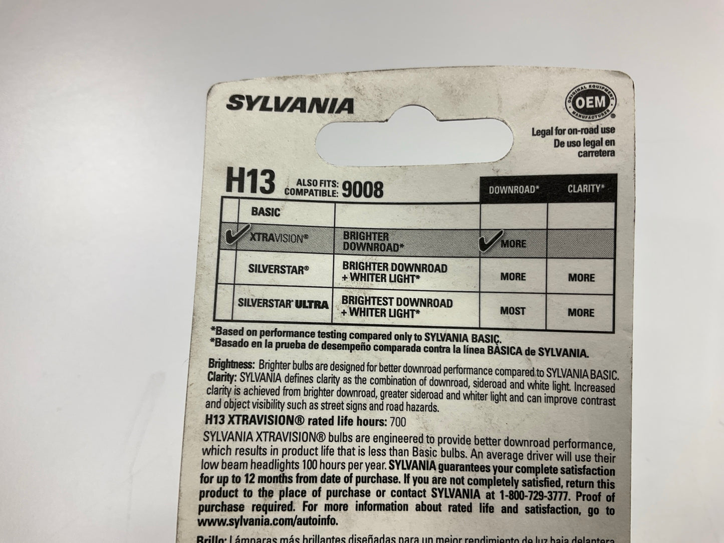 Sylvania FH7LEDBX2 Xtravision Headlight Headlamp Light Bulb H13, 9008