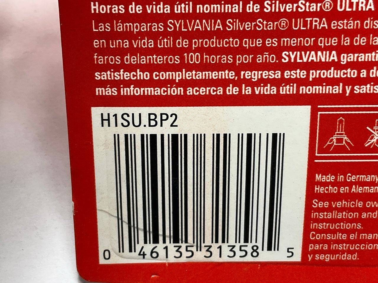 Sylvania H1SUBP2 Silverstar Headlight Lamp Light Bulb H1 12.8V 55W - Set Of 2