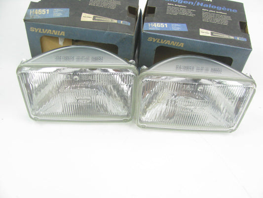 (2) Sylvania H4651 Sealed Beam Headlight Headlamp 4 X 6''