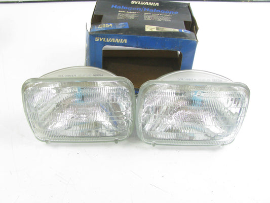 (2) Sylvania H6054 Sealed Beam Headlight Headlamp Bulb - PAR56 5 X 7'' 65/35 Watt