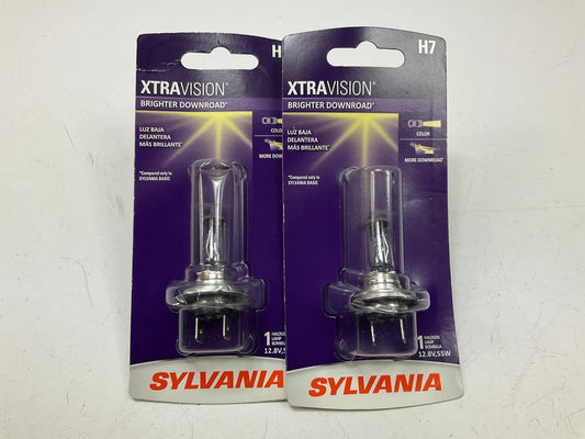 (2) Sylvania H7XVBP Xtravision Headlight Lamp Light Bulb H7 12.8V 55W